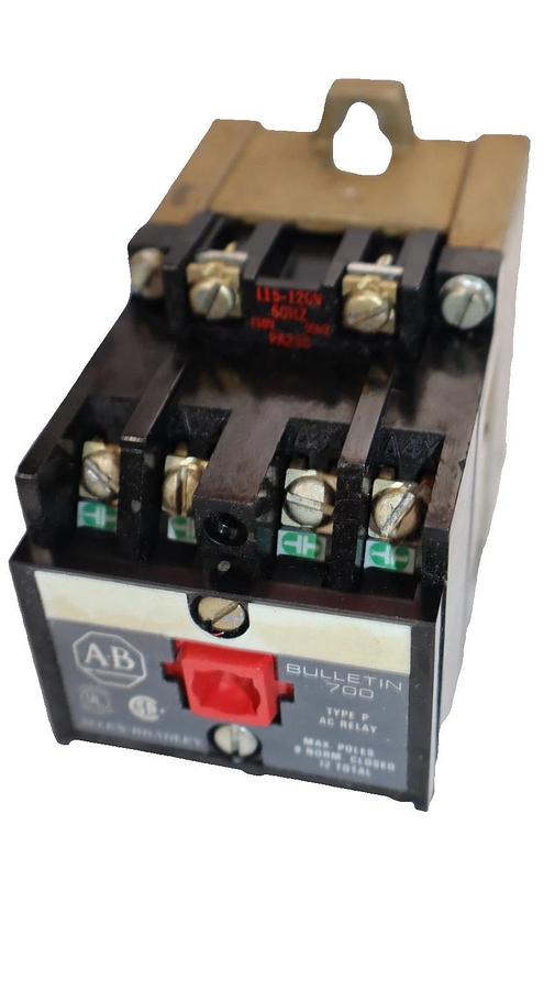 Used Allen Bradley Control Relay 700-P400A1 700P400A1 Type P 115-120V Coil