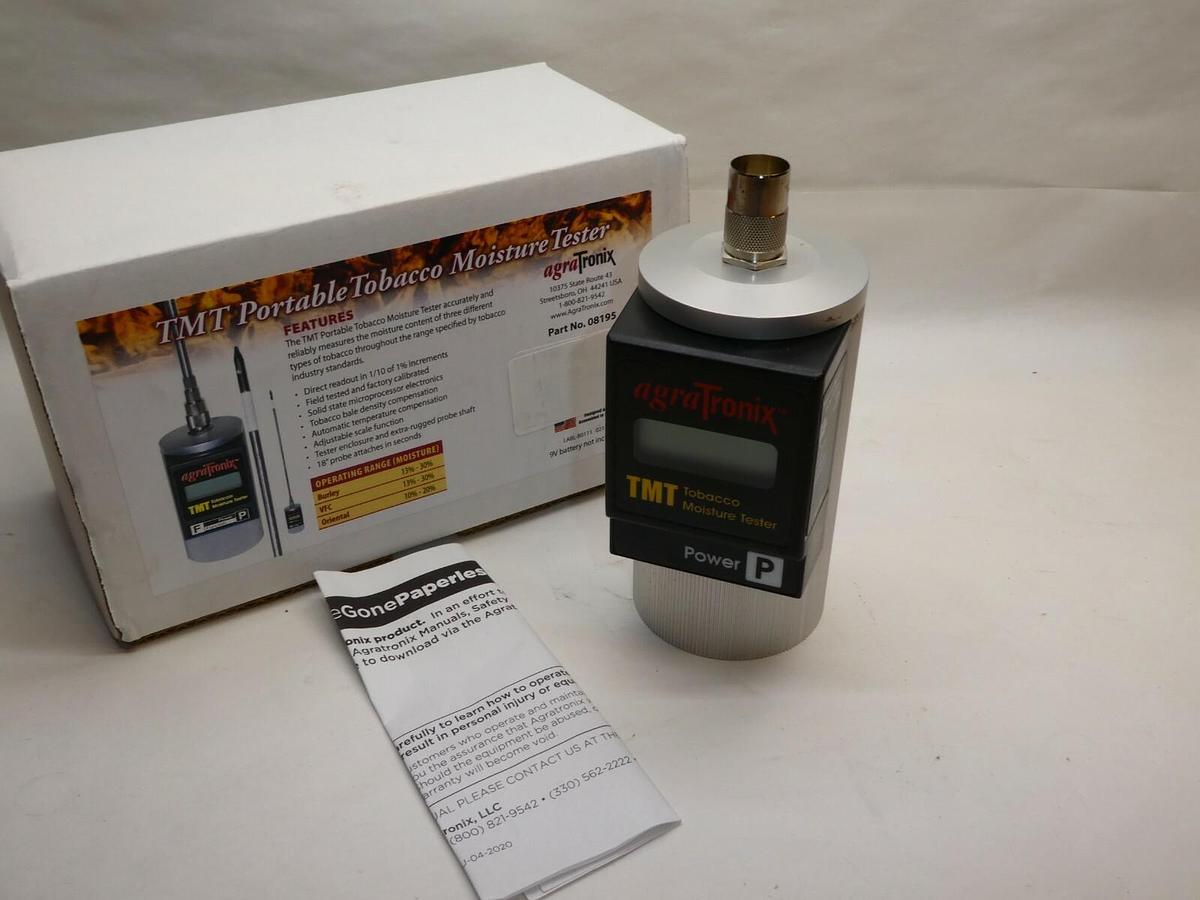 Used Agratronix TMT Portable Tobacco Moisture Tester 08195 *No Probe*  NEW