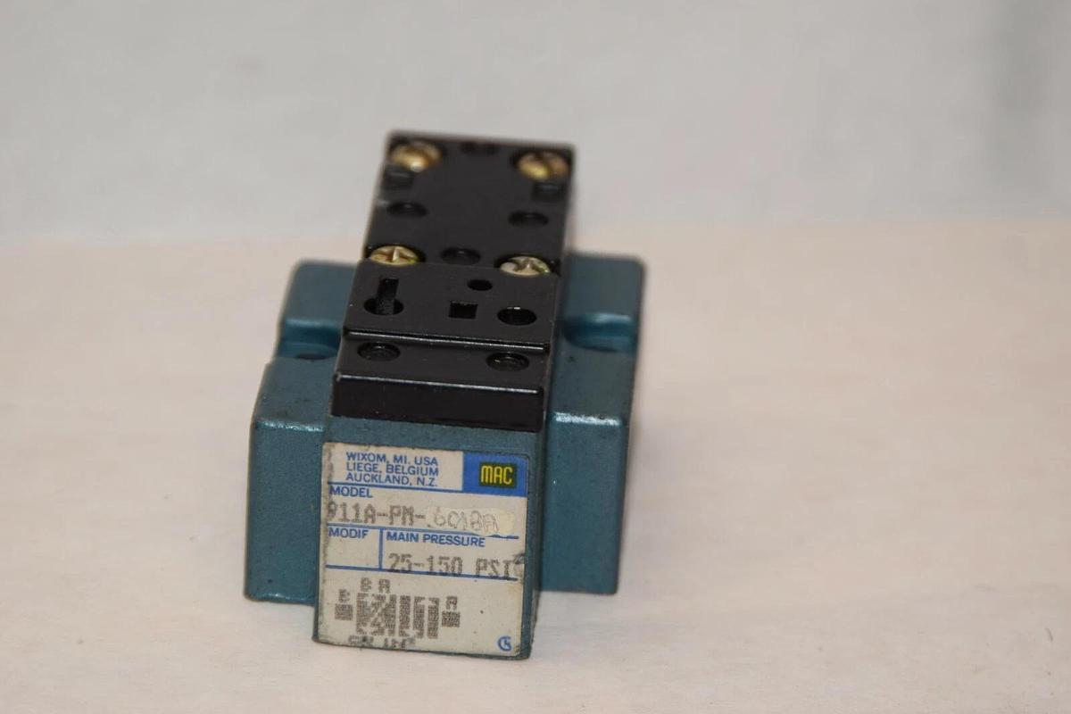 (NEW) MAC VALVES 911A-PM-601BA 25-150psi Solenoid Valve