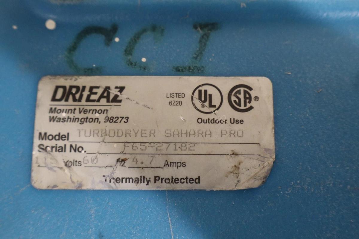Used DRIEAZ SAHARA PRO F65-27182 4.7Amp 3-Speed Turbo Dryer