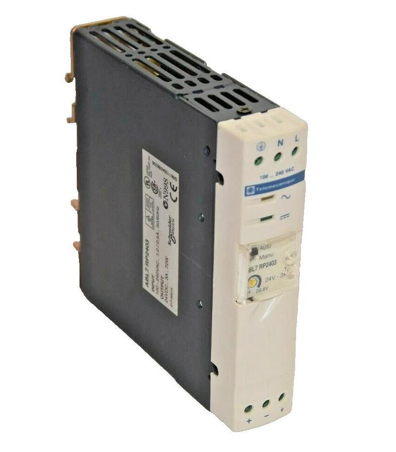 Used SCHNEIDER ELECTRIC ABL7 RP2403 100-240Vac 1.0/0.5A 50/60Hz 24Vdc 3A Power Supply