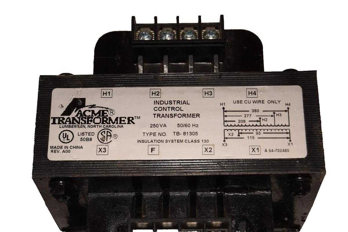 Used Acme Industrial Control Transformer TB-81305 250Va 50/60Hz