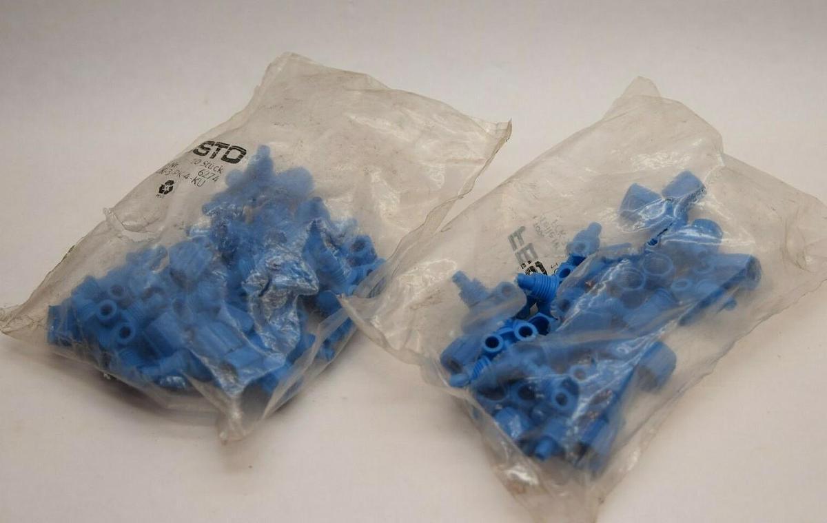 (NEW - Lot 16) FESTO FCK-3-PK-4-KU Barbed Quick Connector For 4mm Tubing