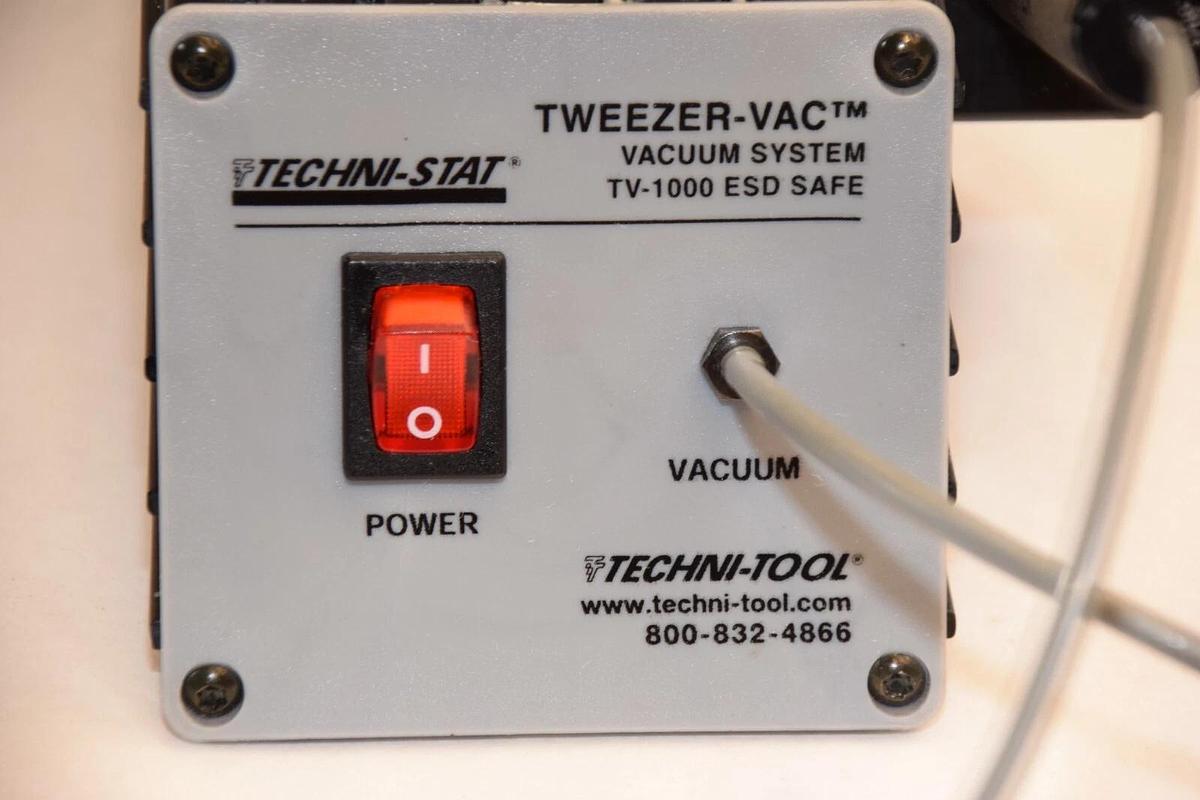 Used Techni-Tool TECHNI-STAT Tweezer-Vac TV-1000 ESD Safe 110V Vacuum System