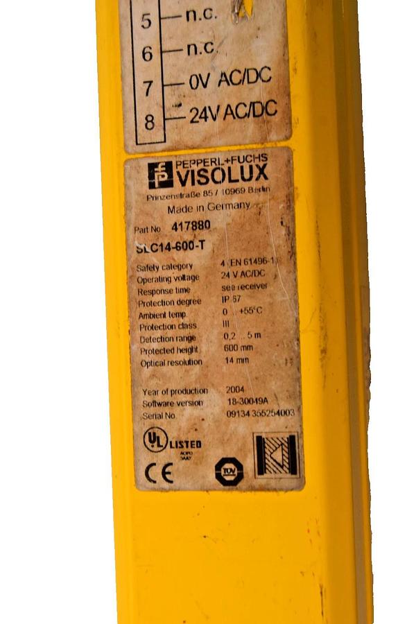 Used PEPPERL + FUCHS Visolux Photo Safety Sensor Light Curtain SLC14600T 417880 TRANS