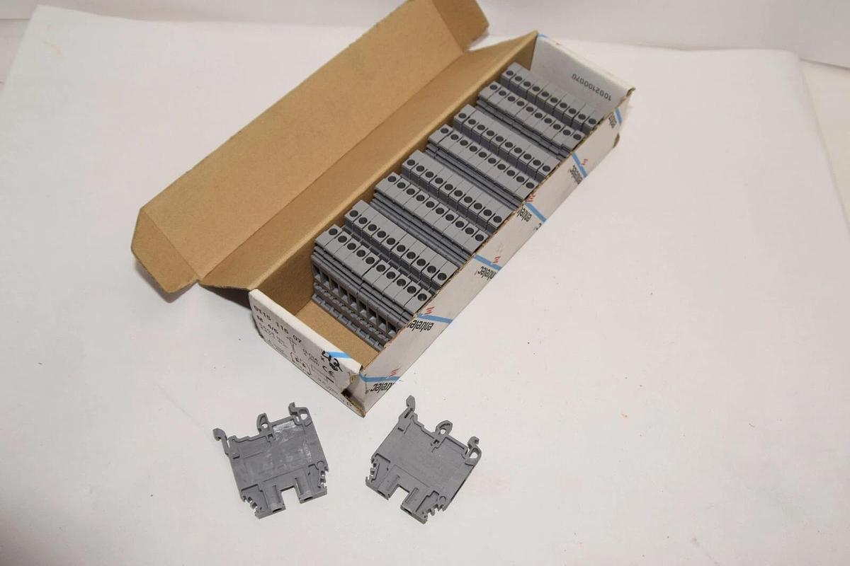 (NEW - Lot of 42) ENTRELEC 0115 116 07 M4/6 4mm2 10Awg Grey Terminal End Block