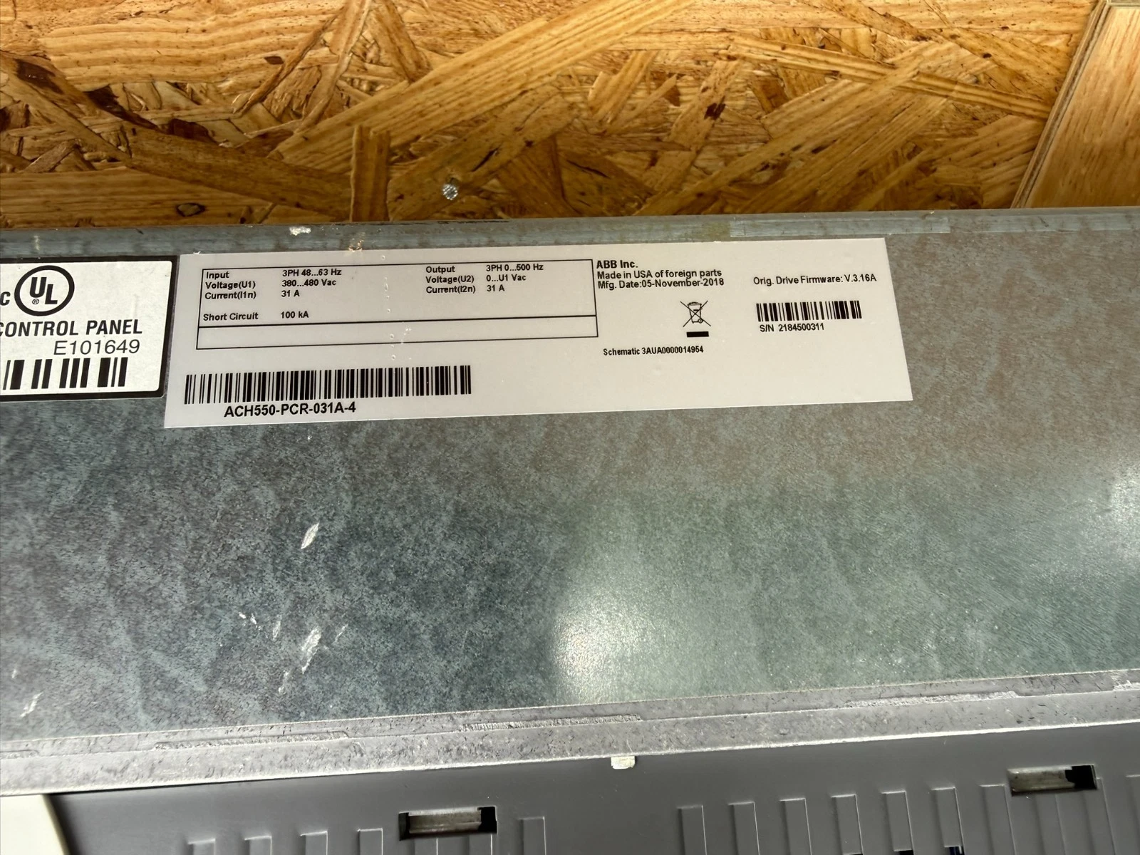 ABB Drive ACH580-PCR-044A-4+B056 3ph 480v ACH580PCR044A (NEW take out)