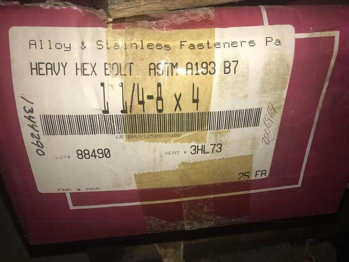 ASF 1-1/4"-8 x 4" A193 ASTM B7 Black Oxide Finish Heavy Hex Bolt 1-14" X 4" 11/4