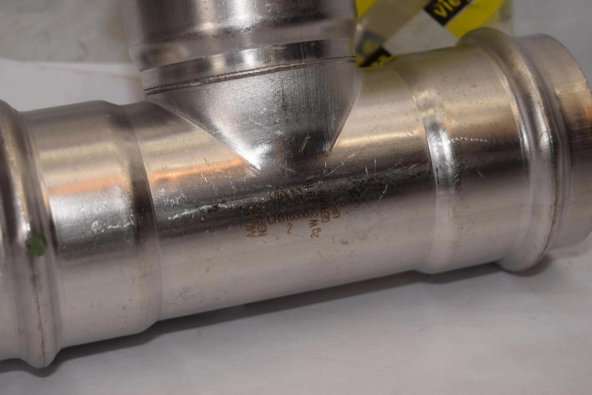 VIEGA 80605 2" x 2" x 2" 2 inch 316 SS 316ss Stainless ProPress T Tee Pipe (NEW)