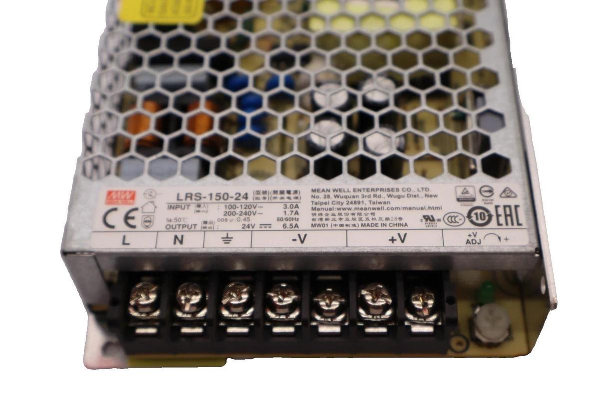 Used MEAN WELL LRS-150-24 , LRS15024 100-240V 3.0A - 6.5A Power Supply