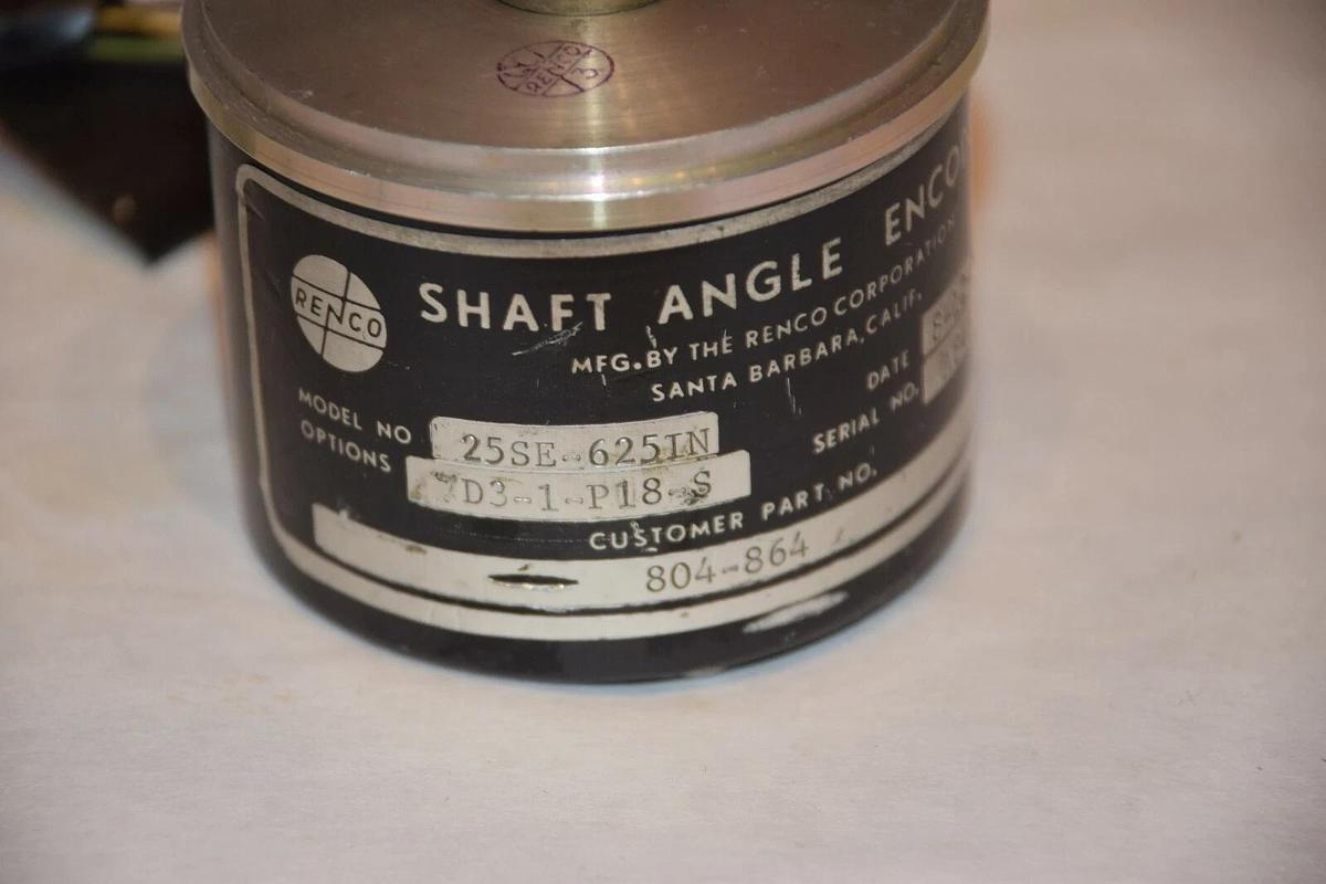 Used RENCO 25SE-625IN D3-1-P18-S SHAFT ANGLE ENCODER