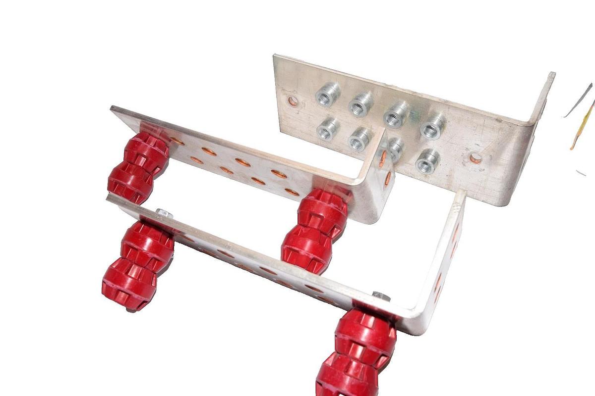 Used 10" x 4" x 1/4" 90 Degree Copper Bus Brackets (Lot of 3)