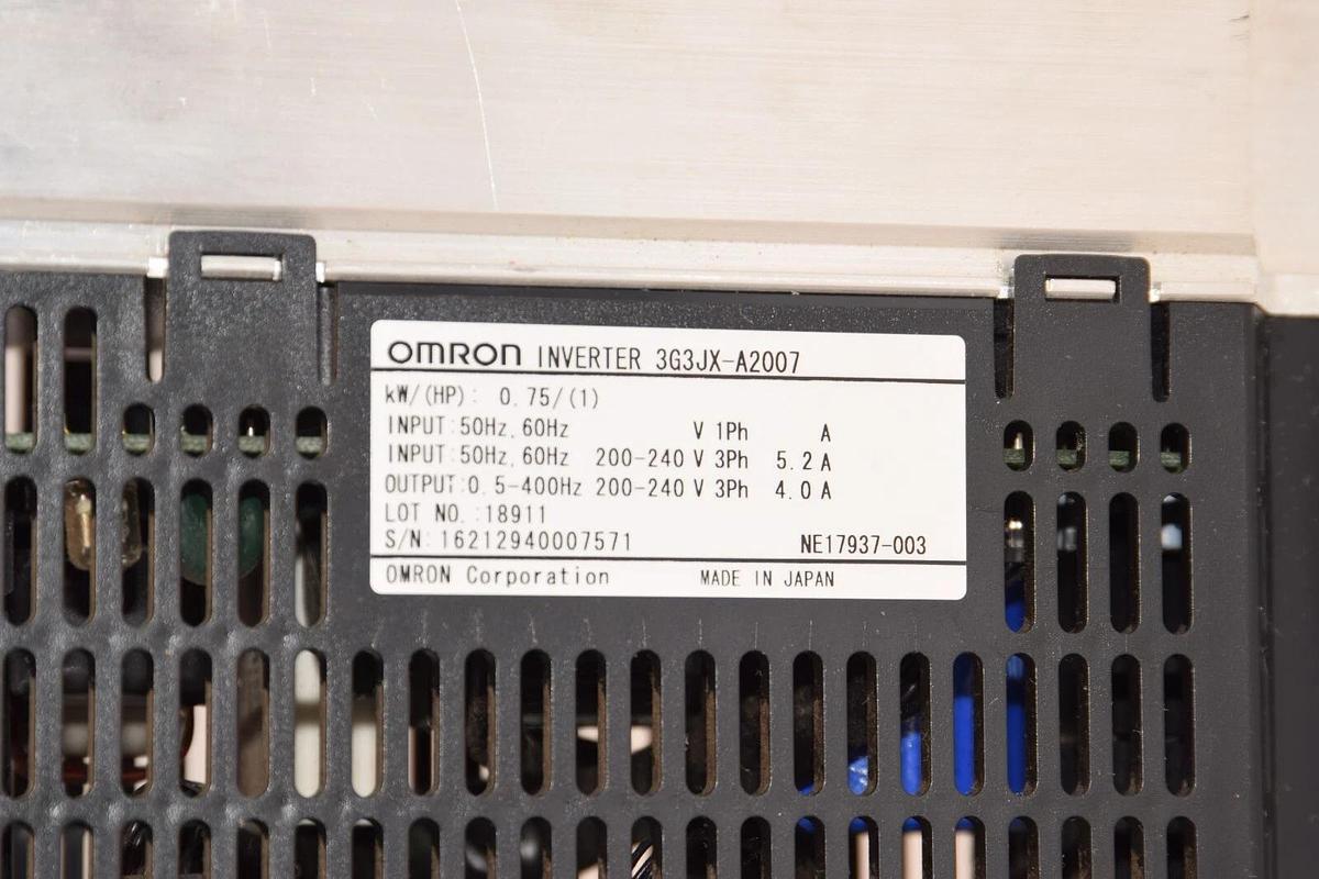 Used OMRON 3G3JX-A2007 200V 3 Phase 0.75kW Sysdrive Inverter