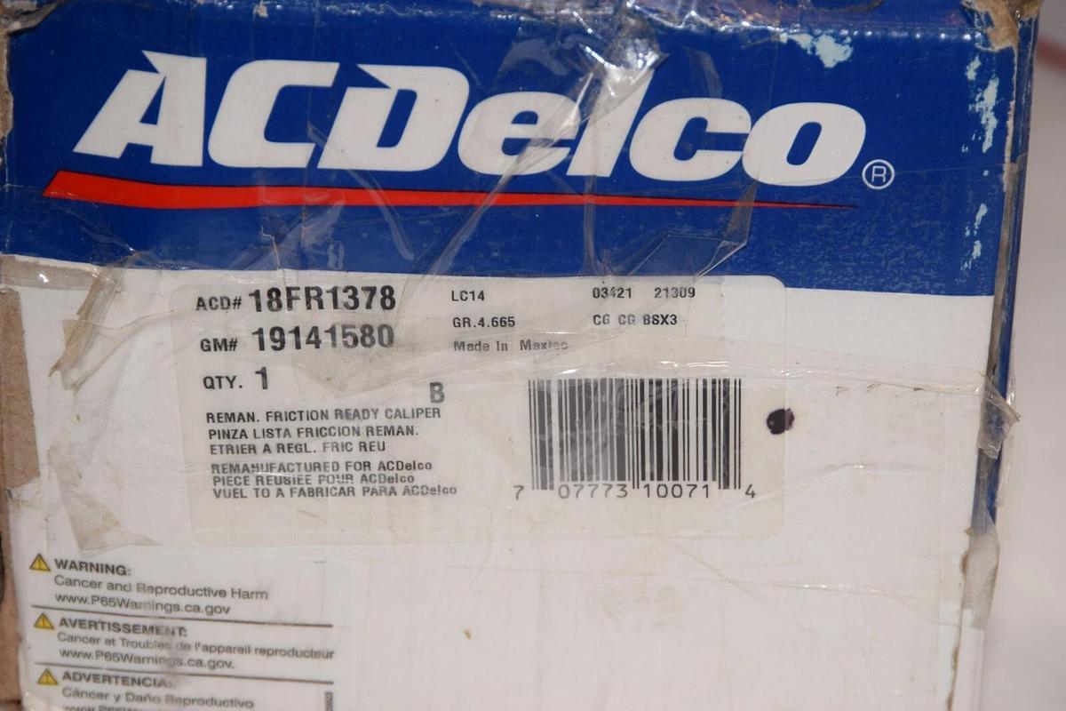(NEW) AcDelco 8FR1378 , 19141580 Brake Caliper