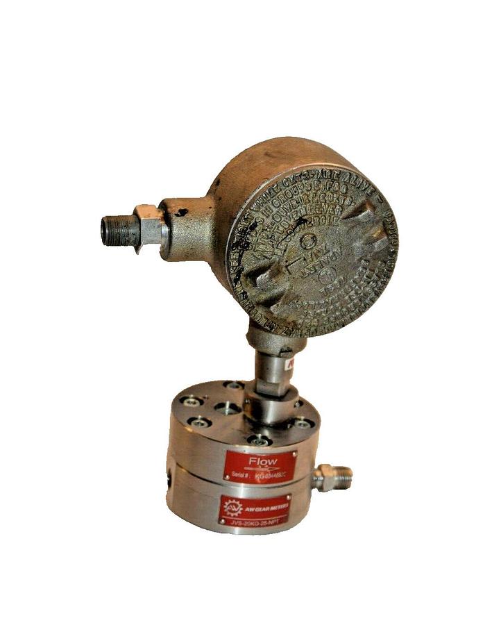 Used AW COMPANY Gear Flow Meter JVS-20KG-25 NPT Geared Flow Meter JVS-20KG-25-NPT