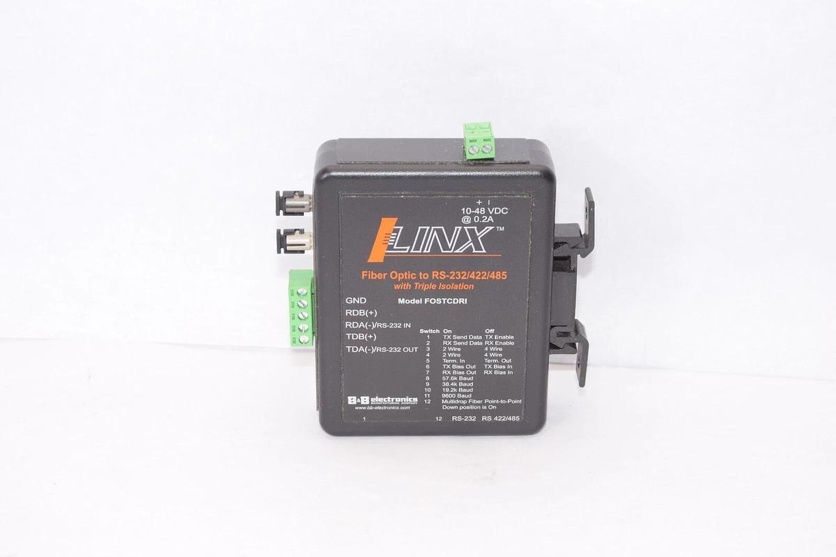 Used LINX RS-232/422/485 10-48Vdc 0.2A Model FOSTCDRI Converter With Triple Isolation