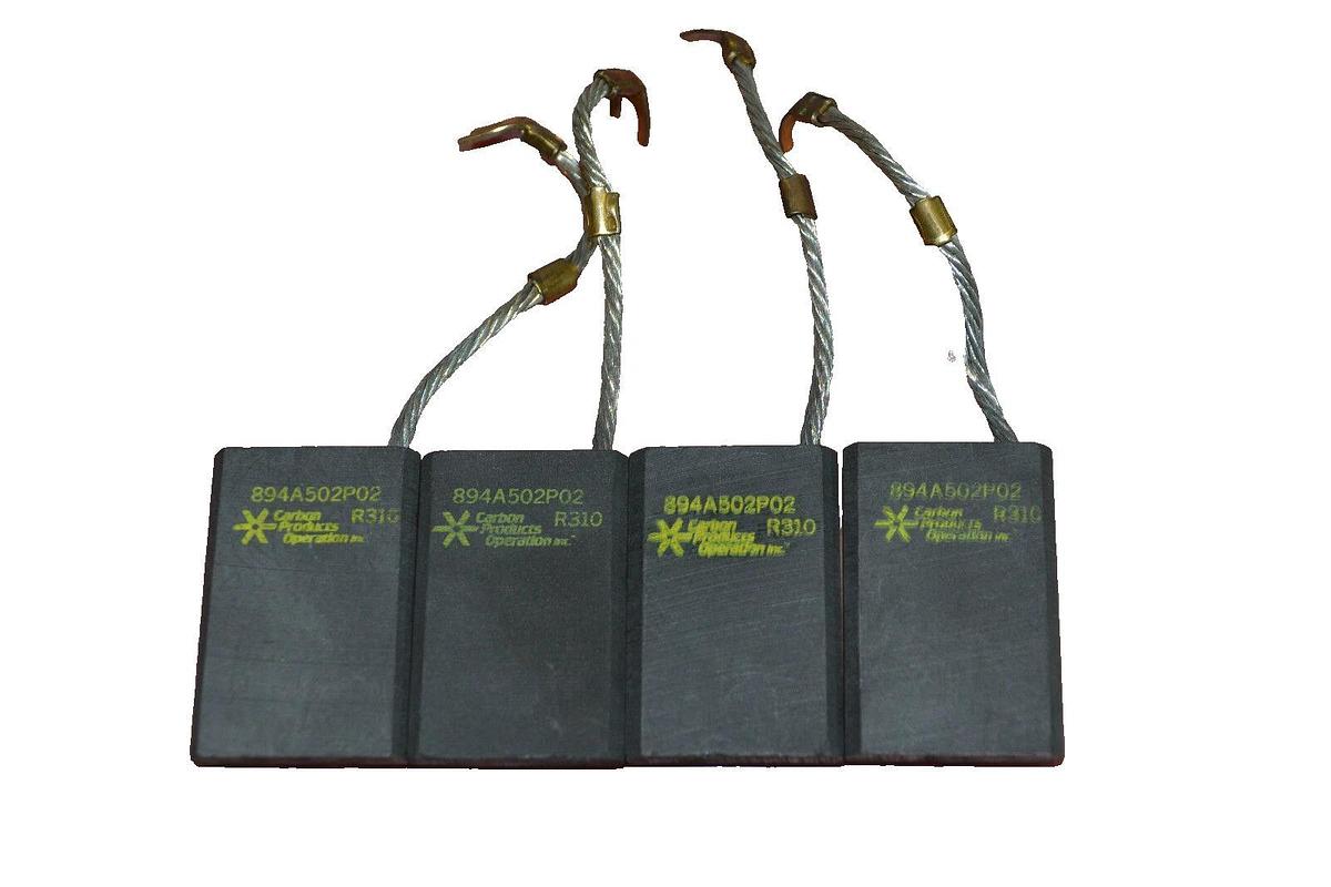 Used (4) CARBON PRODUCTS MOTOR BRUSH 2 X 1 1/4 X 3/8 894A502P02 R310