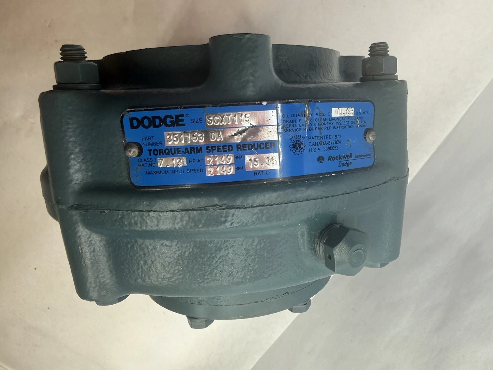 Dodge SCXT115A 351163-GV143651452 Screw Conveyor Reducer Gear box 15.35 : 1 New