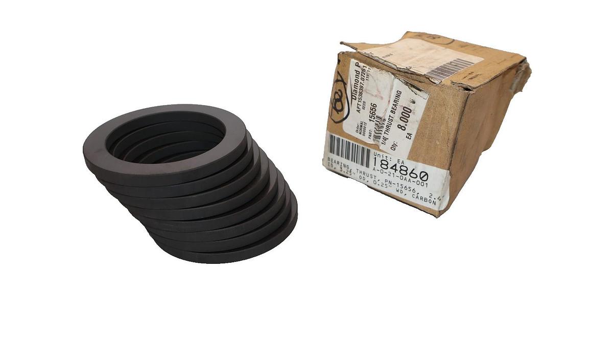 Diamond 15656 1/4" 2.4"ID , 3.25" OD , 0.25" WD Carbon Thrust Bearing  (NIB - 8)