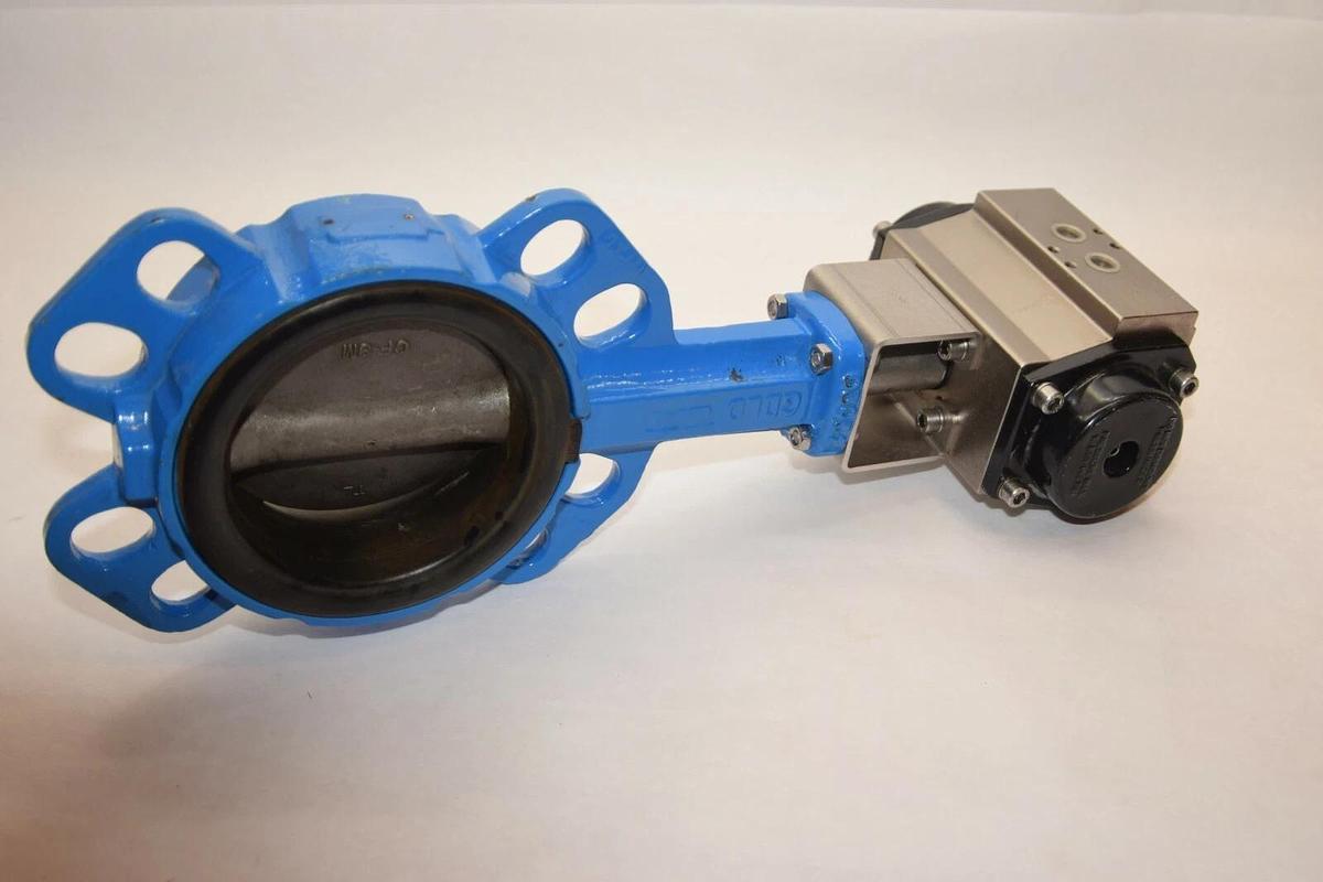 Used GOLD 6/10/16/JIS-5/10 4" Butterfly Valve Pneumatic Opener Tri-Matic TF24920