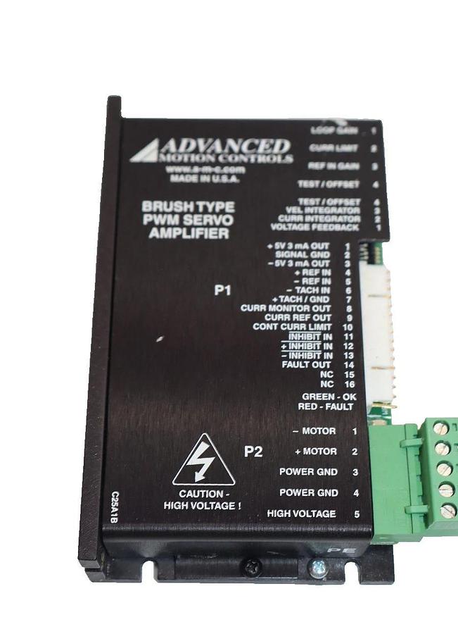 Used Advanced Motion Controls Brush Type PWM Servo Amplifier C25A1B 20-80Vdc Rev M