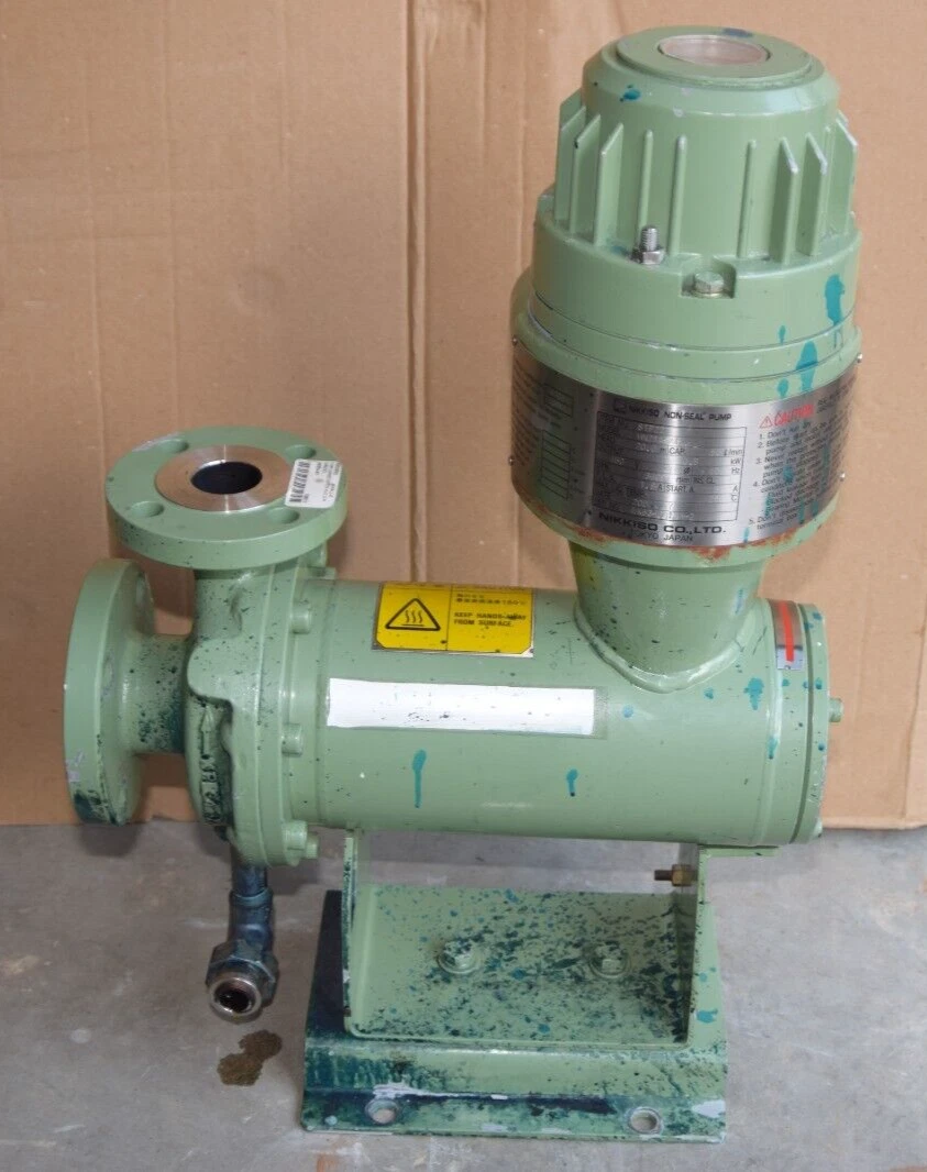 Used Nikkiso Non-Seal Pump Canned Motor HN21A-A1 HN21AA1 Head: 20m .8kw 440v 50 L/min