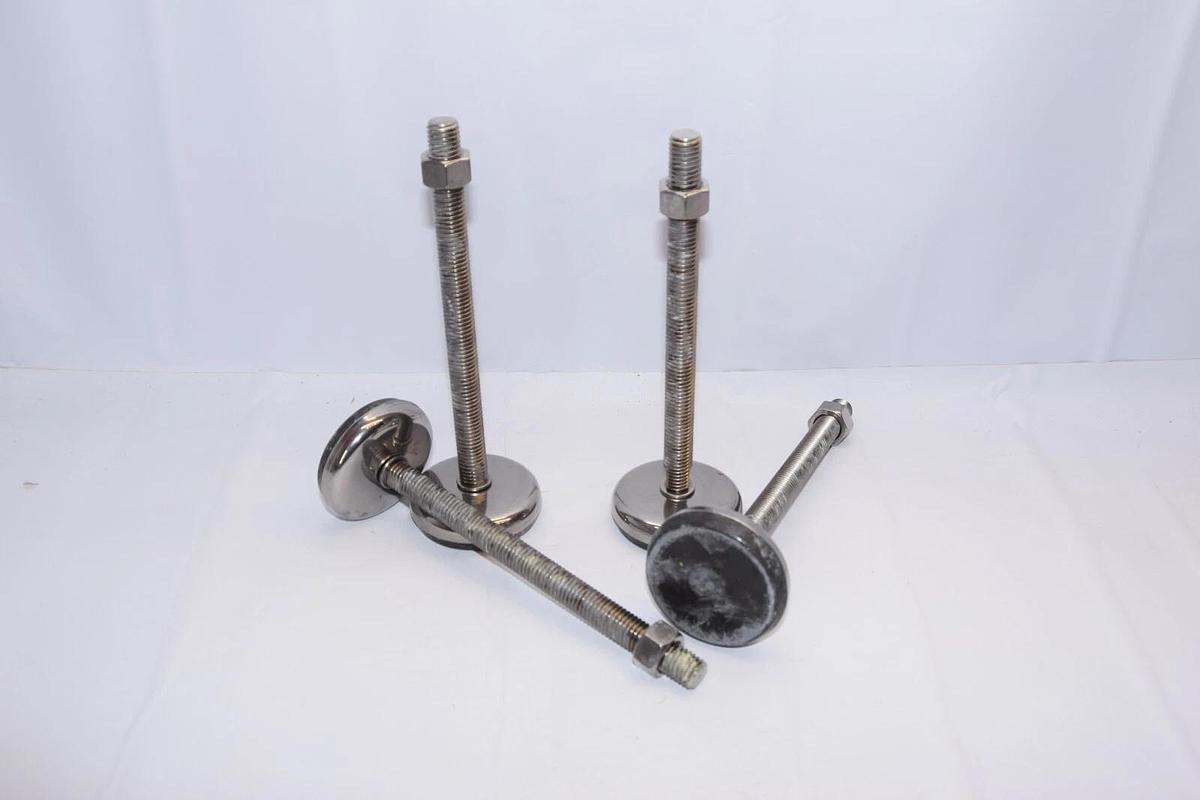 (NEW - Lot 4) 3" x 8" Stainless S/S Adjustable Machine table Feet stud sz 5/8-11
