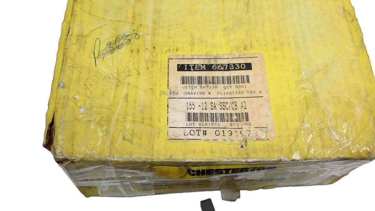 Chesterton Cartridge Mounted, Balanced, Single Seal 155 Seal 12 Shaft 1-1/2" New