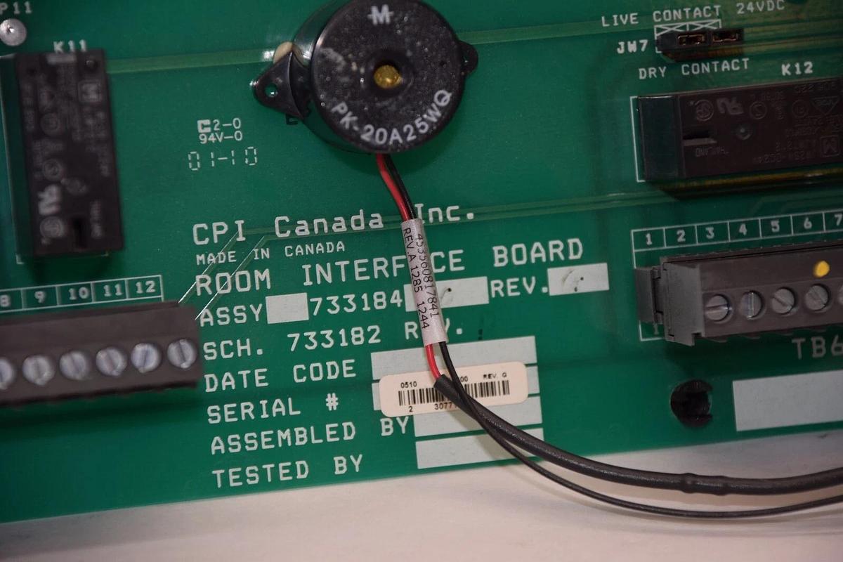 Used CPI CANADA 733184 00 , 733182 Room Interface Board Card