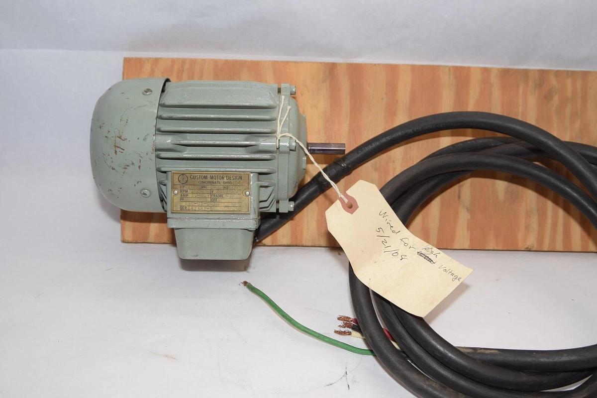 Used CUSTOM MOTOR DESIGN 430-01-0414 1/4HP 3PH 60Hz 1650rpm Gear Motor