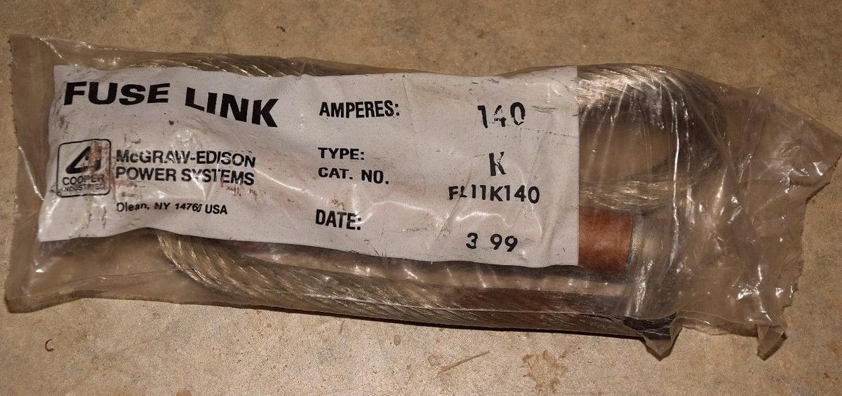 MCGRAW EDISON Fuse Link FL-11-K-140, 140A, FL11K140, 140 A, Type K