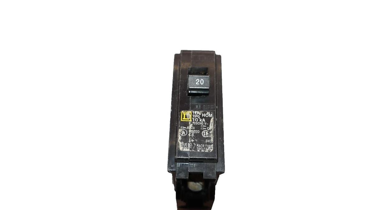 Used Square D Circuit Breaker 20A 20 Amp HOM120-U 1p 1  Pole(Lot of 3)