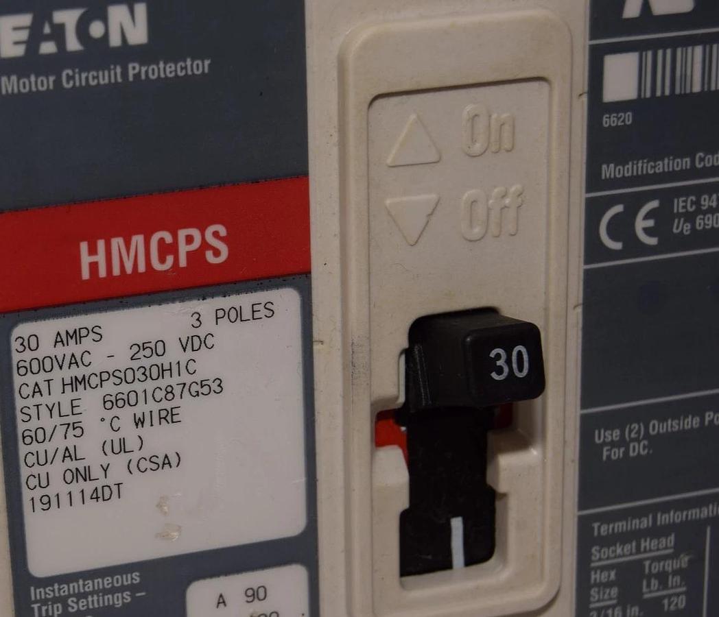 Used Westinghouse 30a Circuit Breaker 3p HMCPS030H1C 600Vac 30amp 30 Amp 3pole