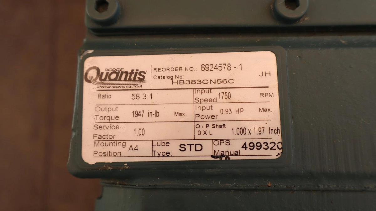 Dodge Quantis Gear Box Speed Reducer HB383CN56C 58.3:1 6924578-1 (New)