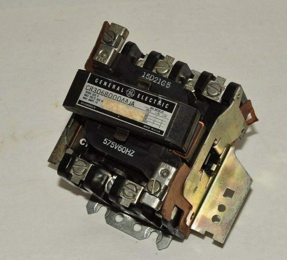 Used GENERAL ELECTRIC CR306B000AAJA Size 0 575V 600Vac 18A Starter
