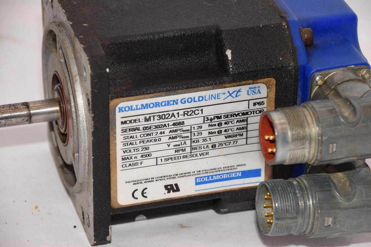 Used KOLLMORGEN MT302A1-R2C1 230V 4500rpm Goldline XT Servo Motor