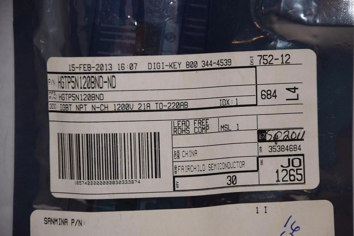 (NEW - Lot of 28) FAIRCHILD HGTP5N120BND-ND , HGTP5N120BND 1200V IGBT Transistor
