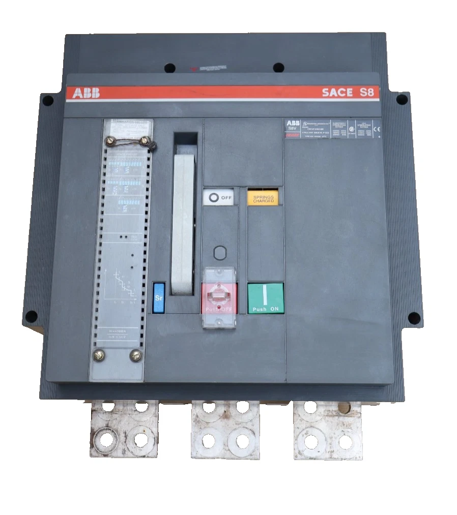 Used ABB Sace S8 S8V 1600A Circuit Breaker AG04002470 PR212/P P-3203  3p 240/480/600v