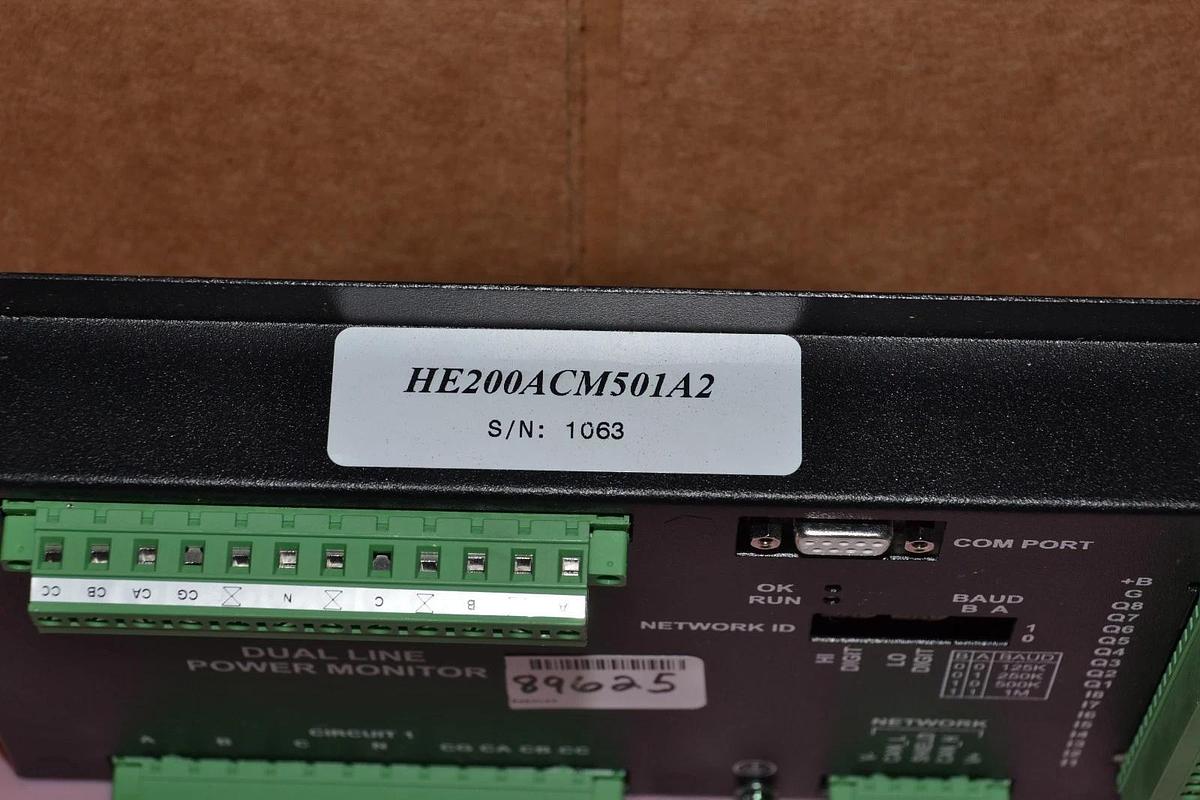 Used HORNER HE200ACM501A2 DUAL LINE POWER MONITOR