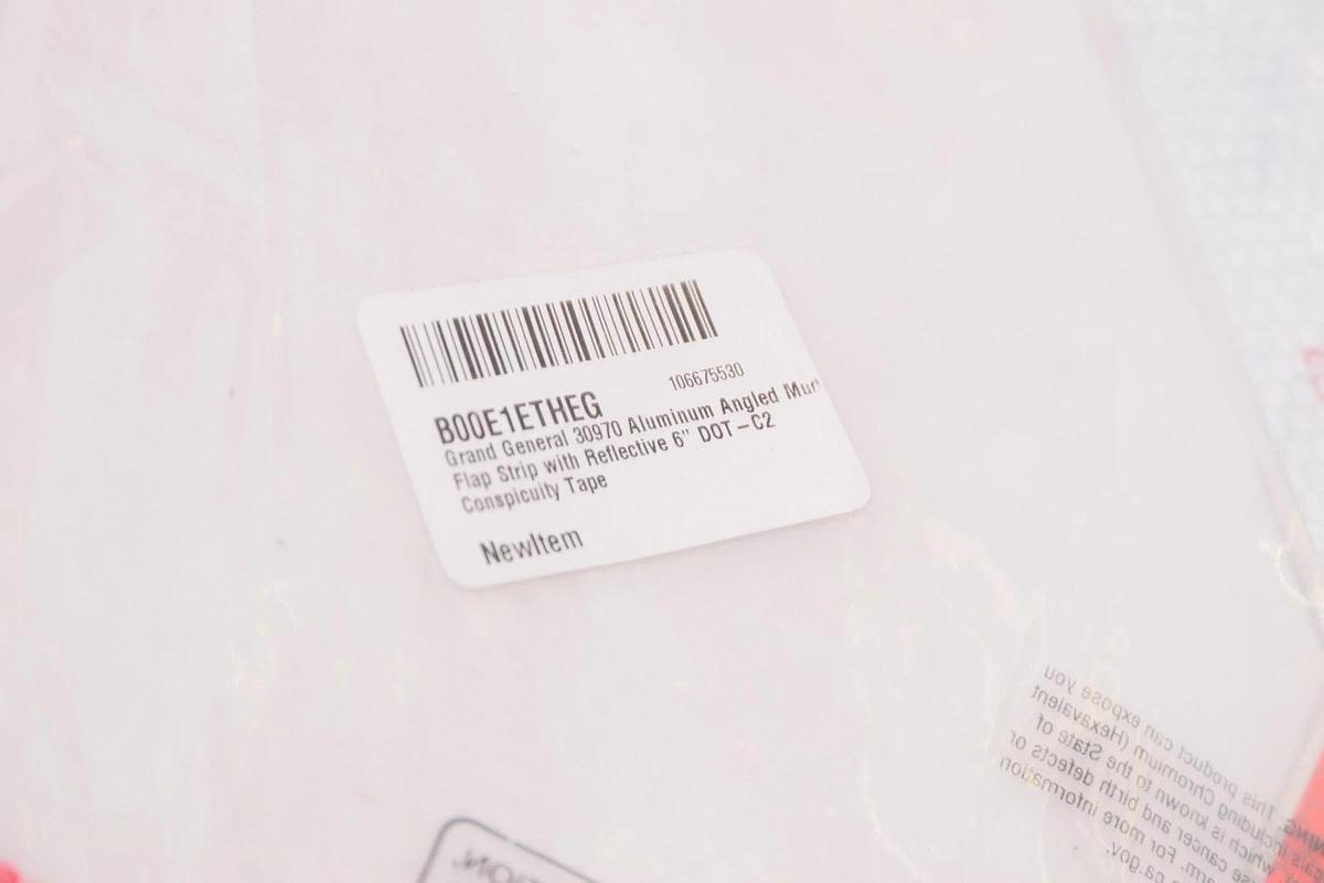 (NEW) GRAND GENERAL 30970 Alum. Angled Mud Flap Reflective with 6" DOT-C2