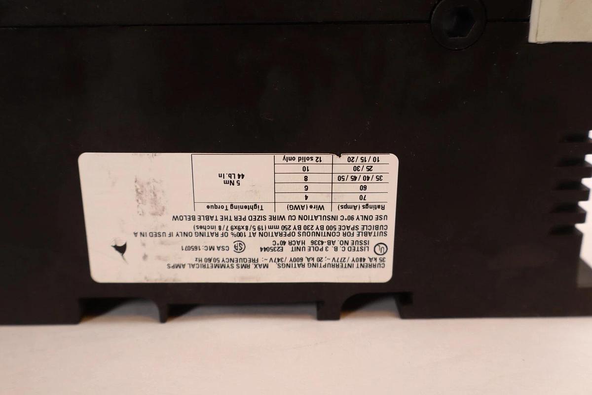 Used SIEMENS 3RV1742-5HD10 45A 3P Sirius Breaker