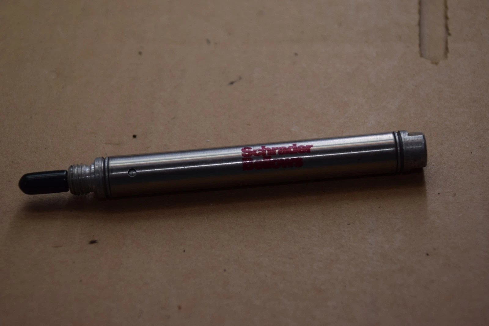 Used SCHRADER BELLOWS .44NSR01.5 4.6" STAINLESS STEEL AIR CYLINDER