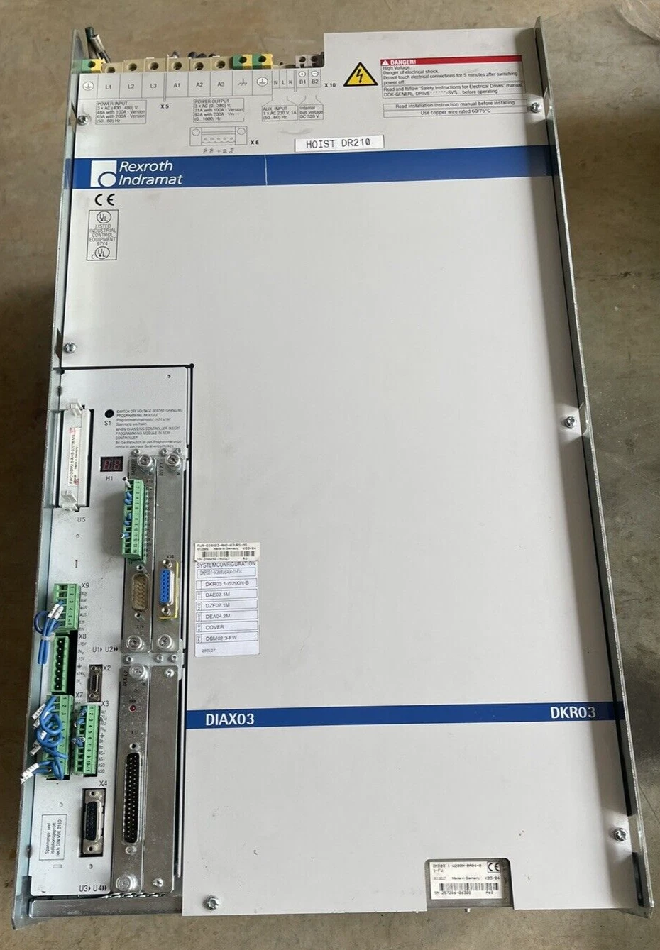 Used Indramat Digital A.C. Servo drive DKR03, DKR03.1-W200N-B FWA-DIAX03-AHS-03VRS-MS