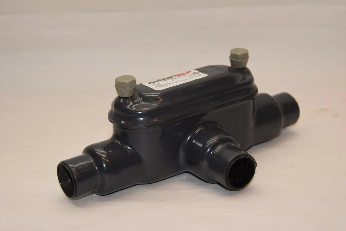 (NEW) PLASTI-BOND E231035 Red H2OT 1/2" Coated Conduit Body Tee T Fitting