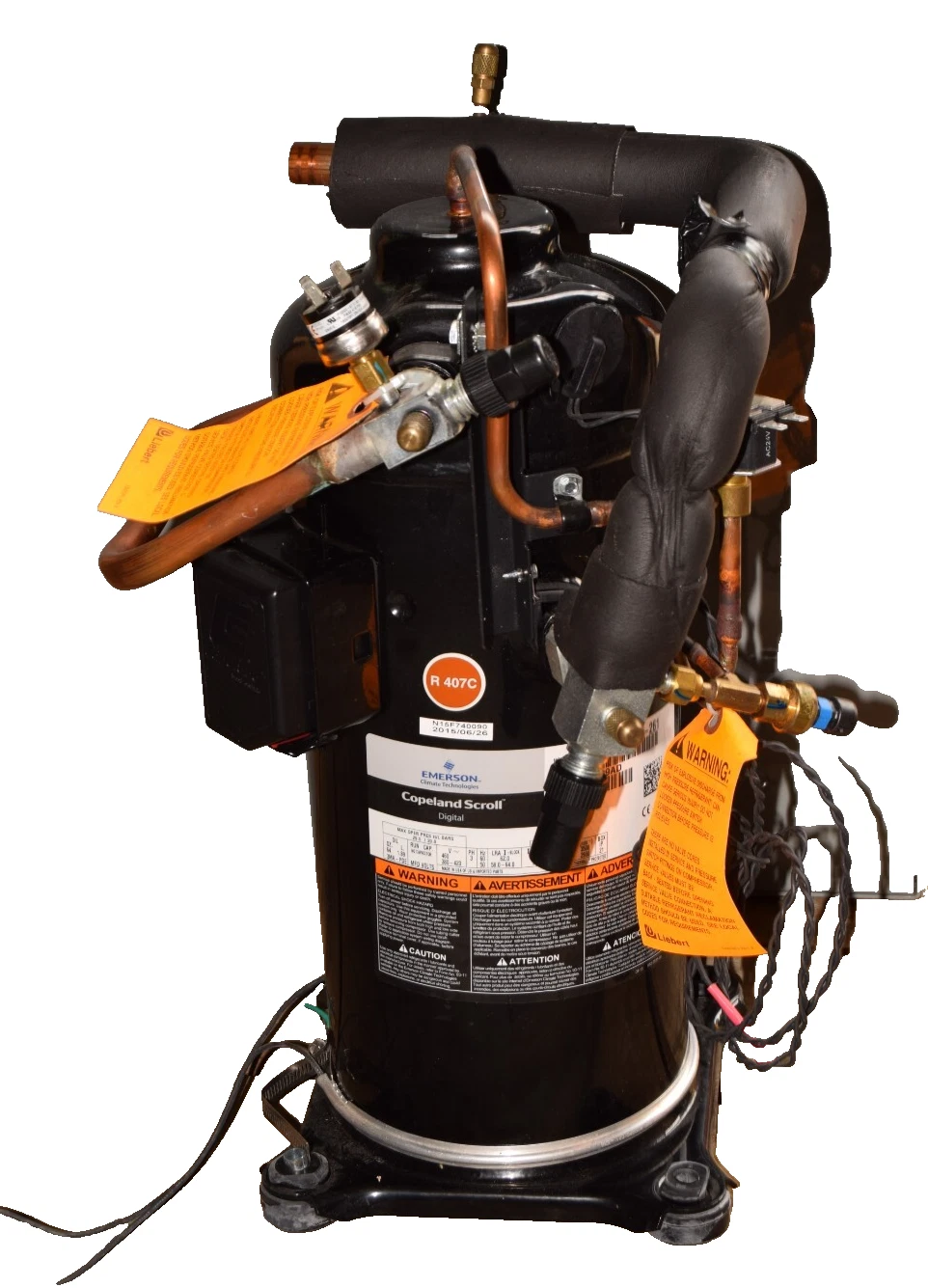 Used Copeland Emerson Scroll Compressor ZRD61KCE-TFD-261 3ph 380-420v 406v