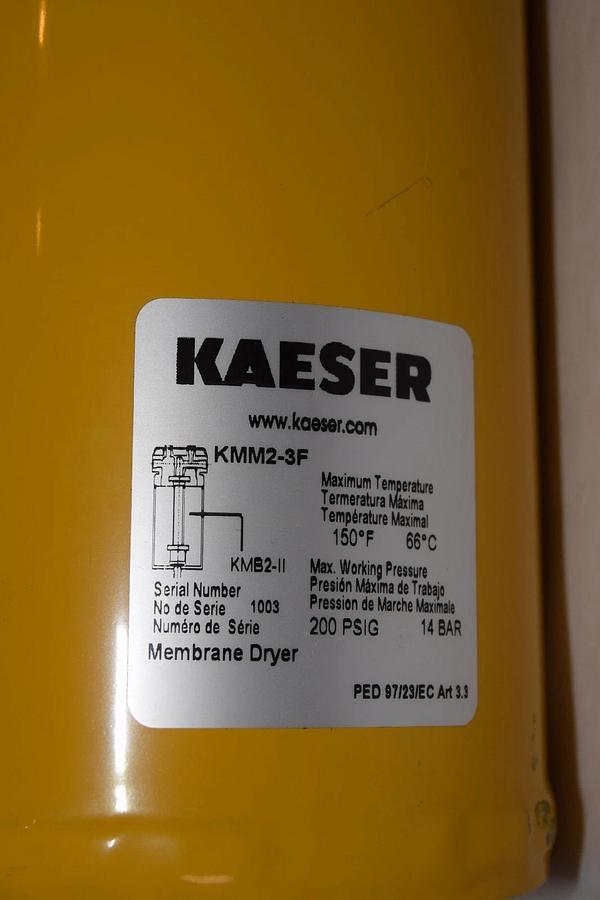 Used Kaeser Compressed Air Membrane Dryer Assm w/ Cartridges KMM2-3F, KOR35 3/8" NPT