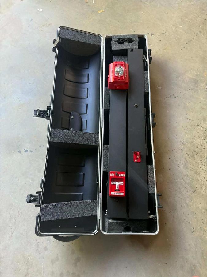 Used Bullex R.A.C.E. Station RACE001 Fire Training pull station, alarm phone w/ Case