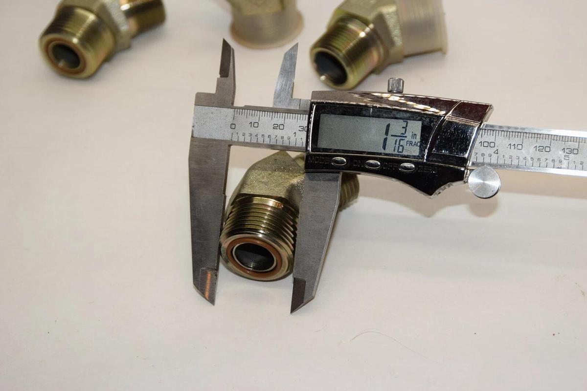 Used (2) NEW PARKER HYD FITTING ADAPTER 45 Deg O-ring face Seal Lok 3/4" npt - o ring