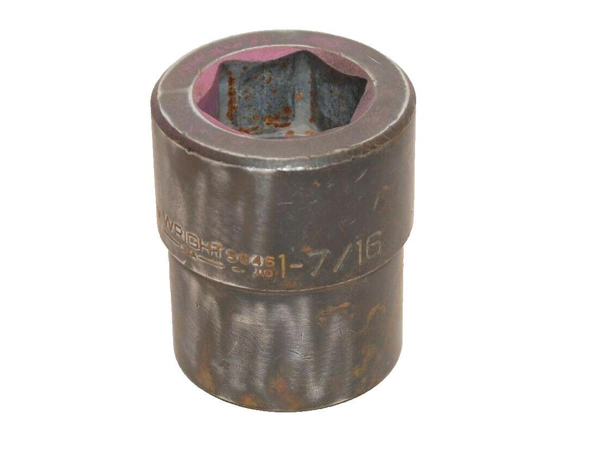 Used WRIGHT TOOL 6 Point Spline Drive Impact Socket 5846 1-7/16"