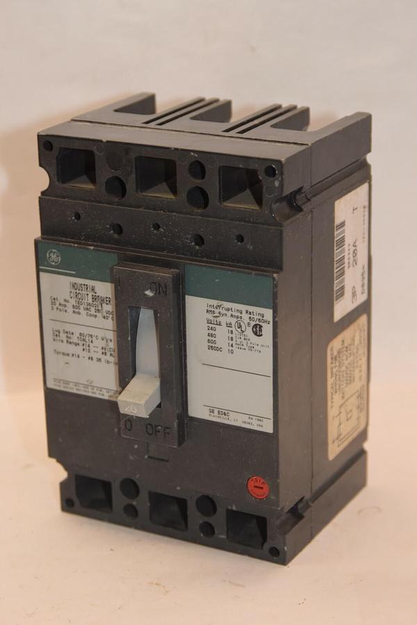 Refurbished GE GENERAL ELECTRIC TED136020 20A 20 Amp A 600Vac Circuit Breaker